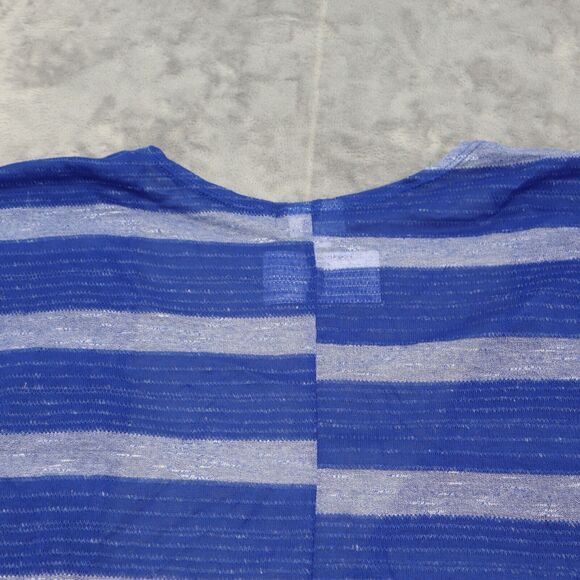 Lula Roe Sweater Womens S Blue Striped Lindsay Cardigan Komono Cover Up - Picture 10 of 14